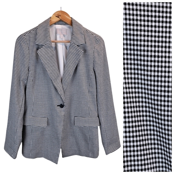 Chelsea28 Houndstooth Blazer Medium Tailored Fit Academia Professional Office - Picture 2 of 14